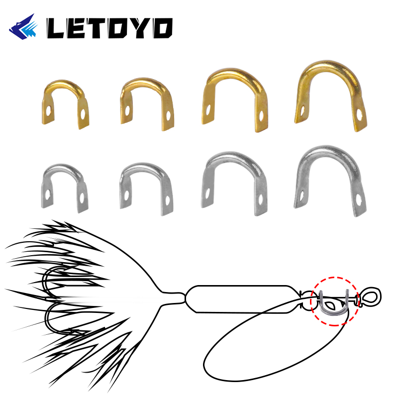 Fishing Lure Kit - Letoyo 100ชิ้นสปินเนอร์เหล็กสแตนเลสสตีลรูปตัวยูสำหรับเหยื่อล่อปลาช้อนสปินเนอร์