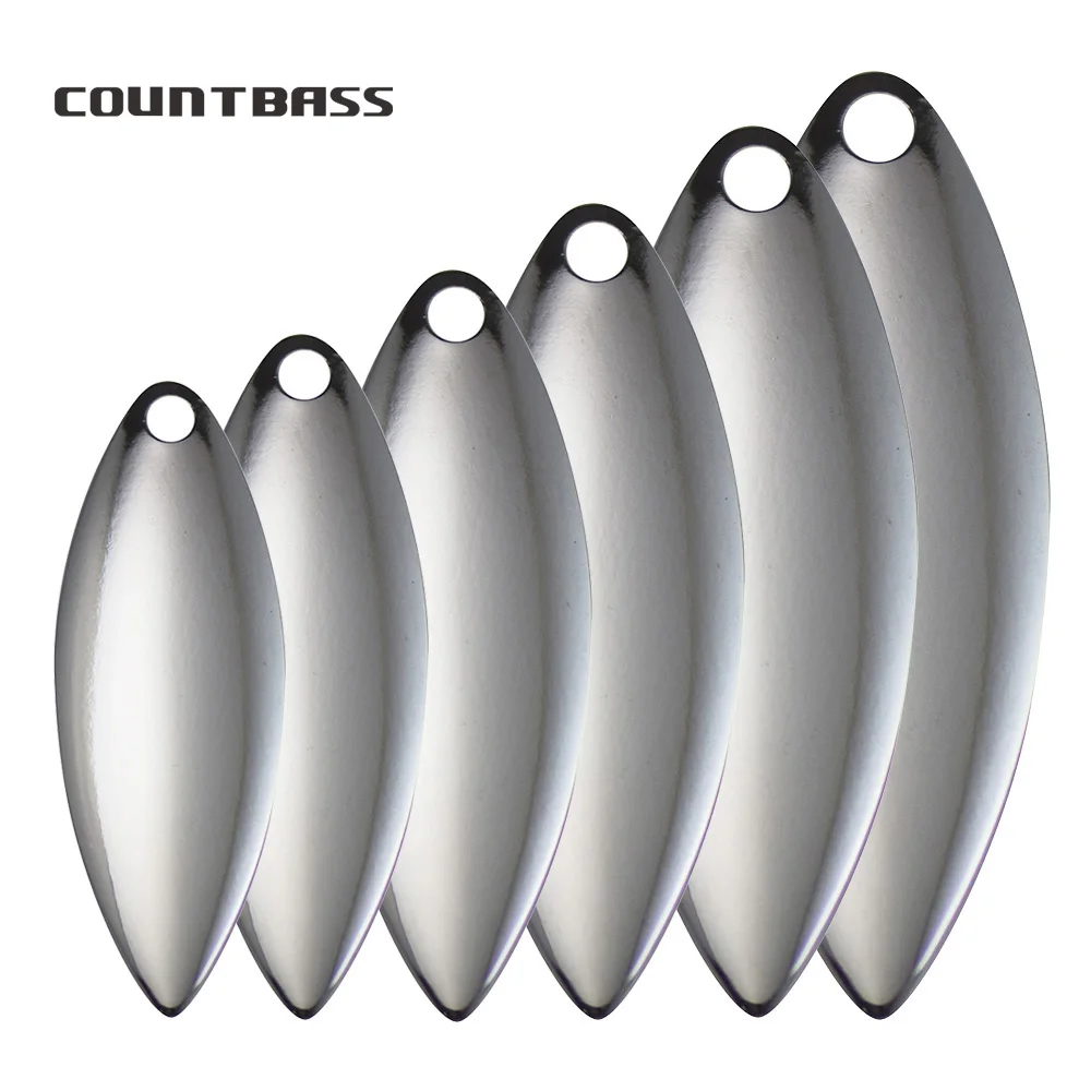 Fishing Lure Spinner - Countbass 50 ชิ้นขนาด 1-6 เหล็กนิกเกิล Willow