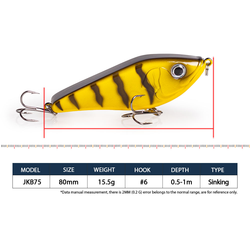 เหยื่อตกปลาแบบเจอร์คเบท ขนาด 8 - Fishing Lure Jerkbait บทวิจารณ์และราคา