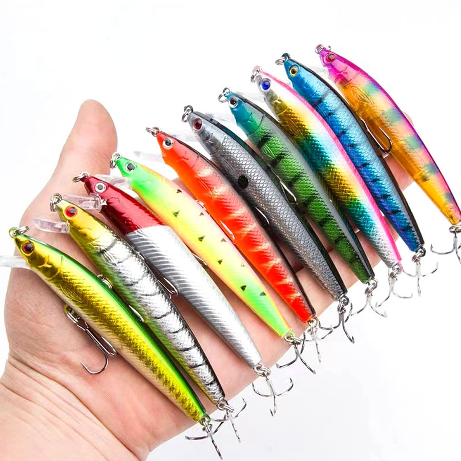 10PCS Jerkbait Minnow Swimbait - Fishing Lure Crankbait บทวิจารณ์และราคา