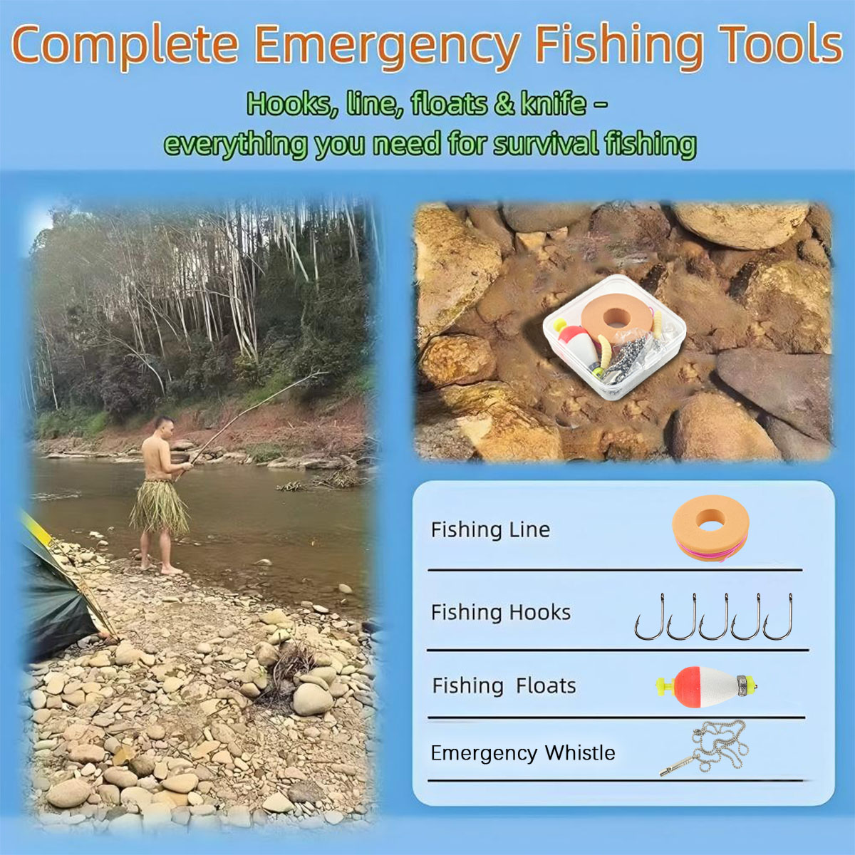 ชุดอุปกรณ์ตกปลาฉุกเฉินแบบพกพา， - Fishing Lure Kit บทวิจารณ์และราคา